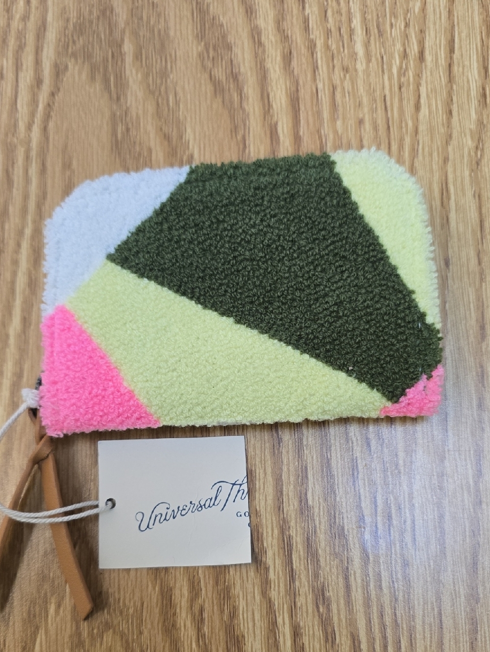 Universal Thread Colorblock Textured Zip Wristlet - Olive, Lime, Pink